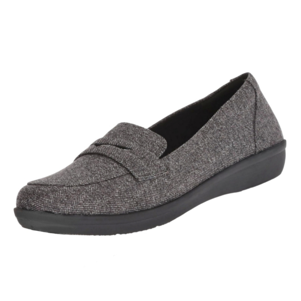 Clarks Cloudstepper Ayla Gray Tweed Loafer Sz 10